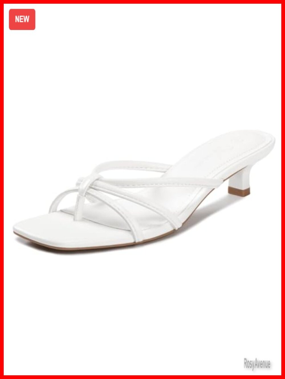 Kitten Heel Thong Sandals Square Open Toe Slip On Dress Heels
